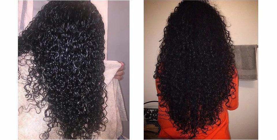 15A Brazilian Virgin Human Hair Kinky Curly Bundles With Frontal Ocean Water Wave Bundles With Frontal Bundles With Lace Closure