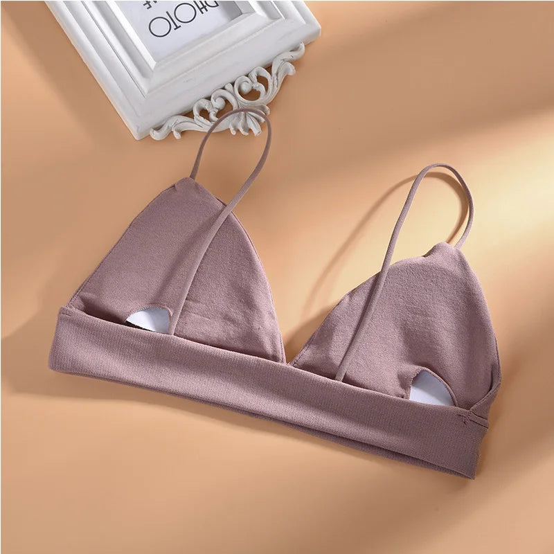 Summer Women Bra French Triangle Tube Top Sexy Seamless Bras Camisole Wireless Backless Lingerie Bralette