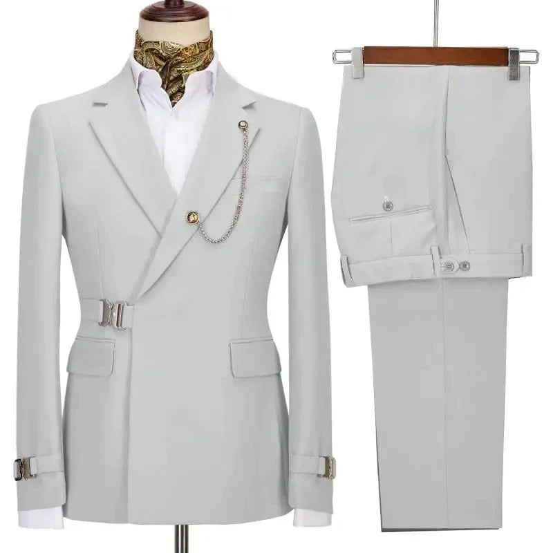 Men's Suits Blazer Pants for Men 2025 Jacket Italian Design Notched Lapel Party Wedding Slim Fit Costume Homme 2 Piece Clothing