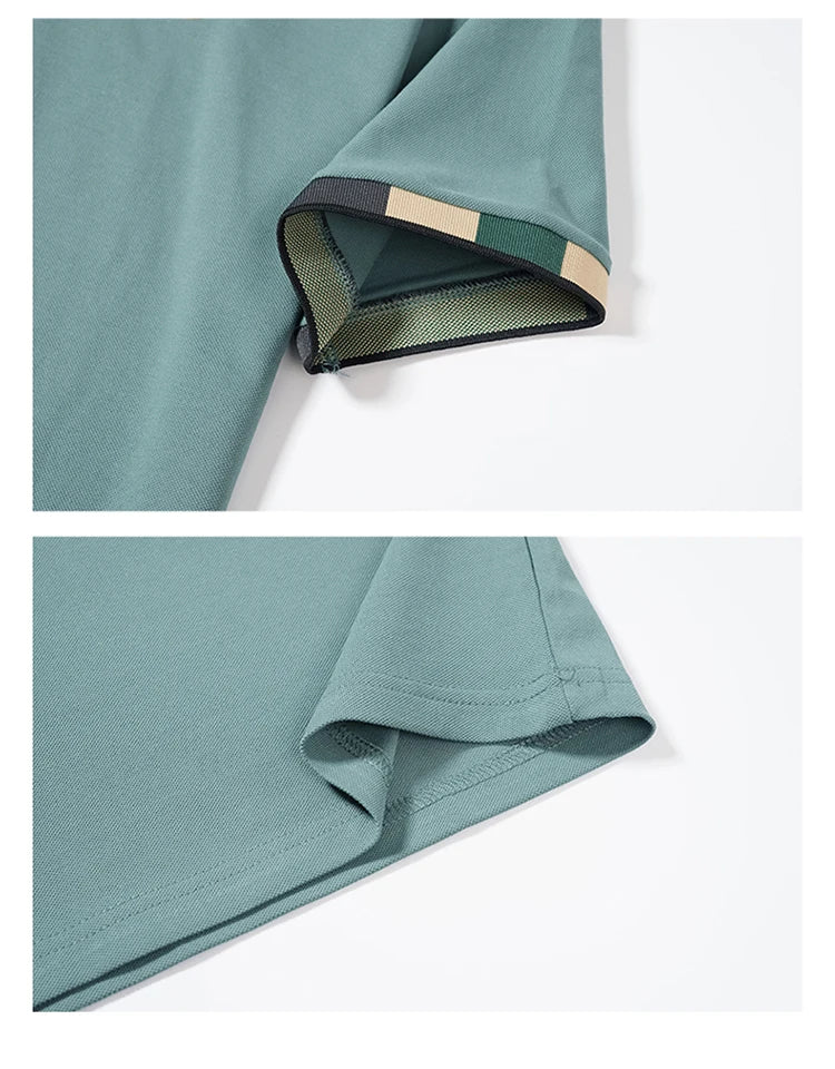 POLO shirt men's summer fashion ice silk quick drying short sleeved T-shirt solid color loose casual business collar top