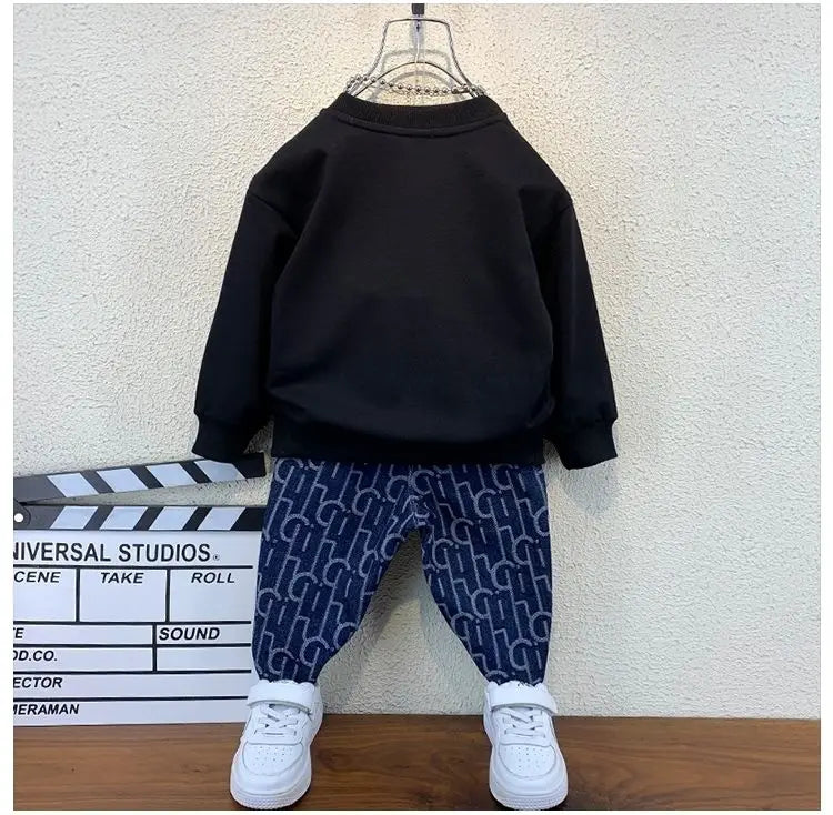 Boys suits spring and autumn new children's casual sweater pants two-piece suits boys clothes suits children's clothing
