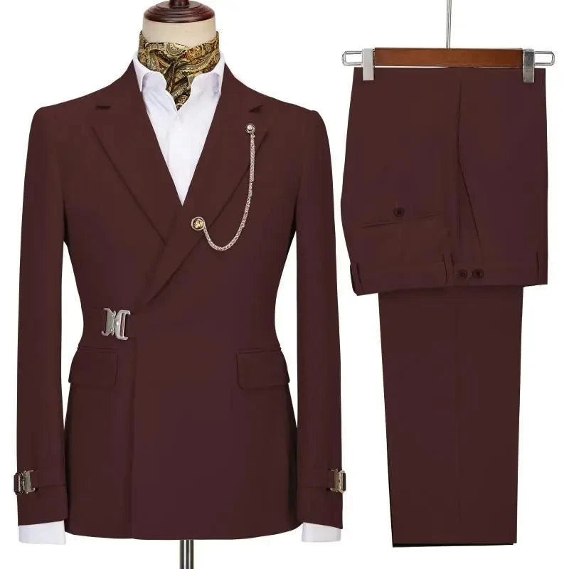 Men's Suits Blazer Pants for Men 2025 Jacket Italian Design Notched Lapel Party Wedding Slim Fit Costume Homme 2 Piece Clothing