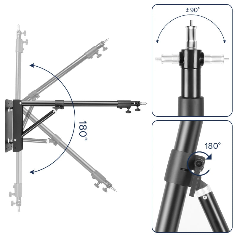 22" LED Ring Light, With 54"/69"Wall Mount Triangle Boom Arm Wireless Remote, Adjustable 3000-6500k Color Temperature Light Kit