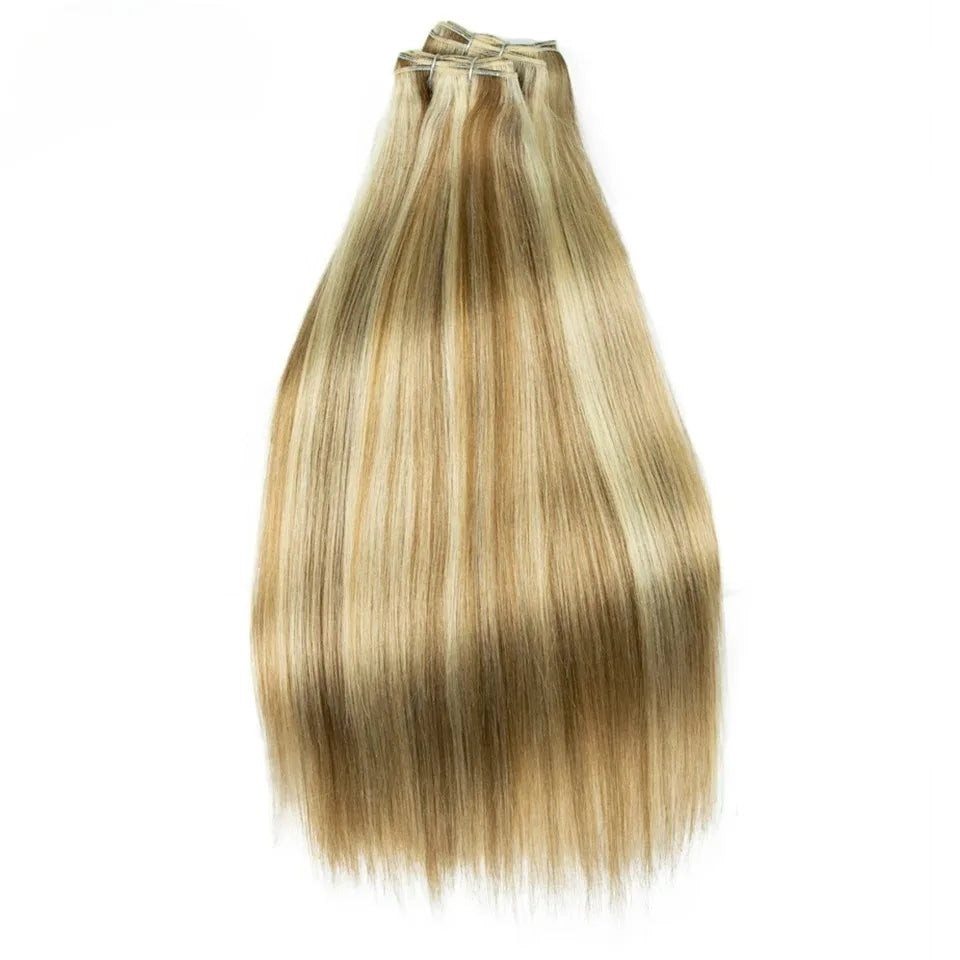 Debut Brazilian Straight Hair Double Drawn Natural Black Human Hair Weave Bundles Remy 27# 4# 6# 8# Blond 613 Human Hair Bundle