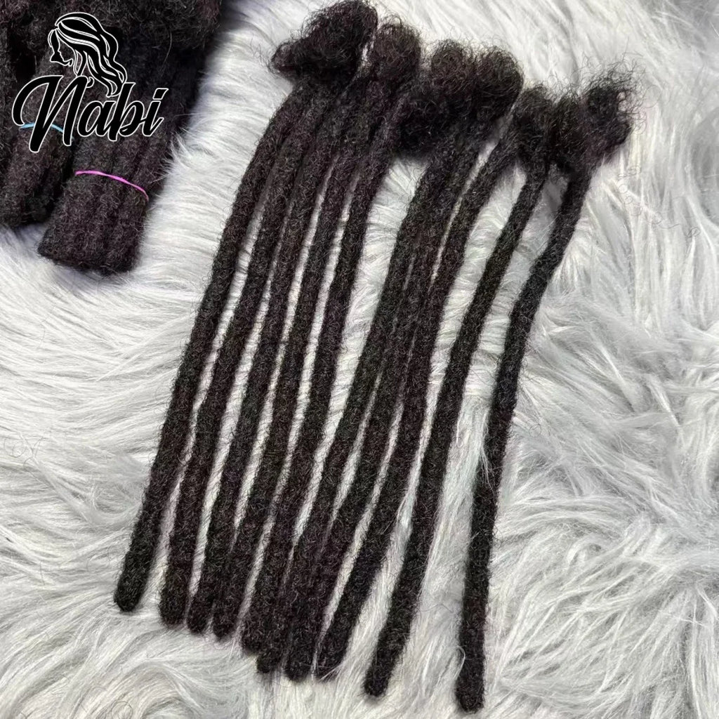 Nabi Original Dreadlocks Human Hair 6-20 inch 80 Strands Full-head Handmade Remy Human Hair Locs Extensions for Afro Men Women