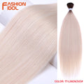 FASHION IDOL Bone Straight Hair Extensions Ombre Blonde Hair Bundles Super Long Hair Synthetic 24 Inch Straight Hair Full to End