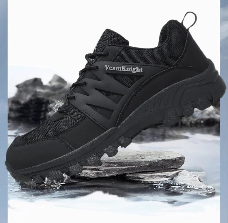 Men Casual Shoes Mountain Sneakers Antiskid Winter Fashion Leather Outdoor Off-Road Trail Running Footwear Low Top Spring Autumn