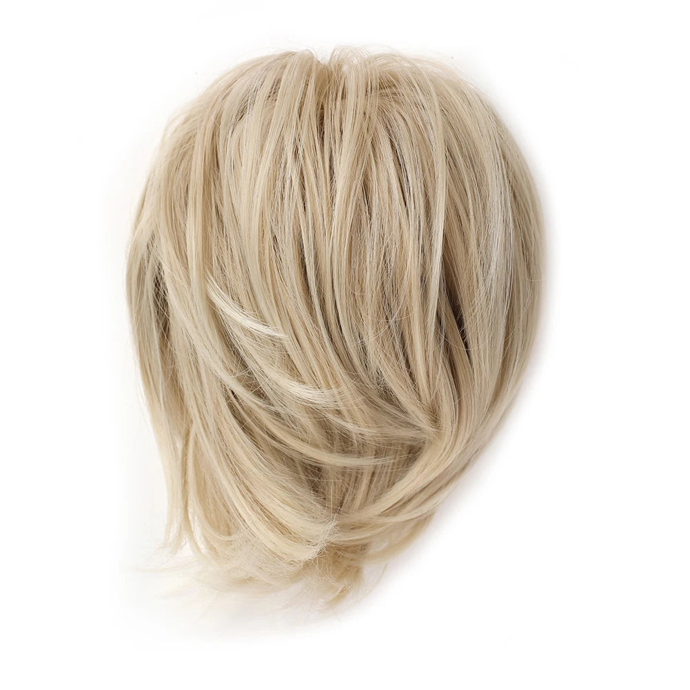 Short Ponytail Hair Bun Extensions Straight Hair Bun Synthetic Messy Bun Hairpieces Elastic Easy Scrunchies for Women