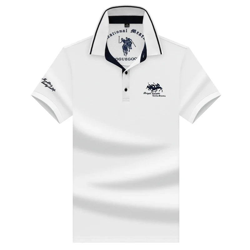Men's Embroidered Casual Fashion Short Sleeved POLO Shirt Summer Comfortable Top