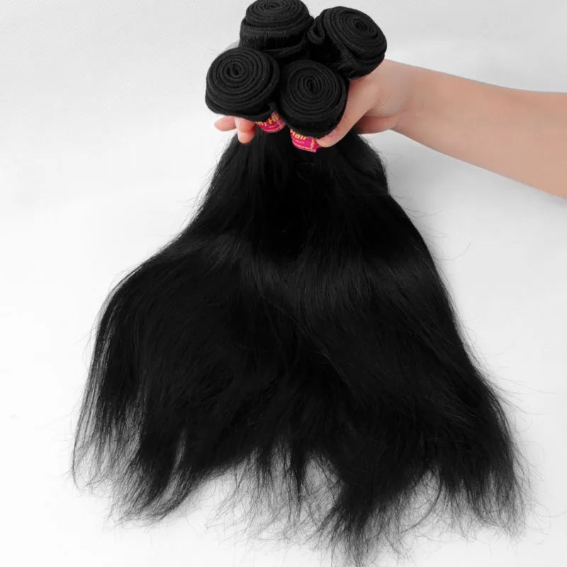 Straight Human Hair Bundle Addbeauty Brazilian Raw Virgin Human Hair Weave Long Real Hair Extension Double Drawn Natural Color