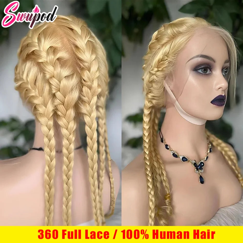 Bone Straight 613 Honey Blonde Hd Full Lace Frontal Human Hair Wigs Brazilian 200% Density 360 Full Lace Wig 100% Human Hair Wig