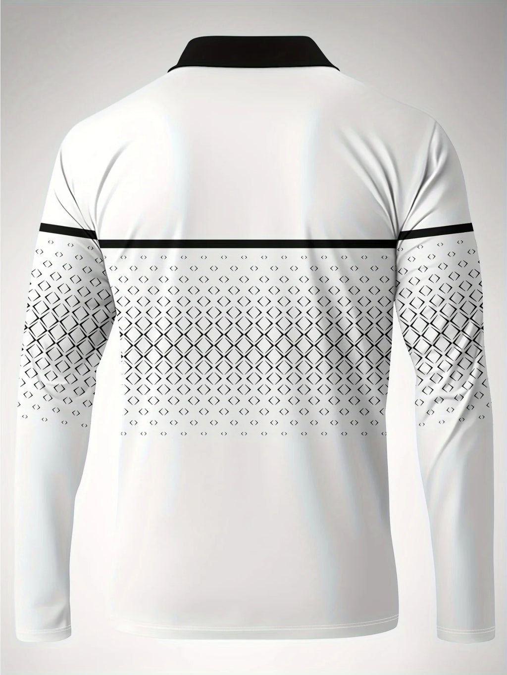 The new men's long-sleeved POLO shirt for Spring and Autumn 2025 features street fashion and comfort with 3D pattern printing