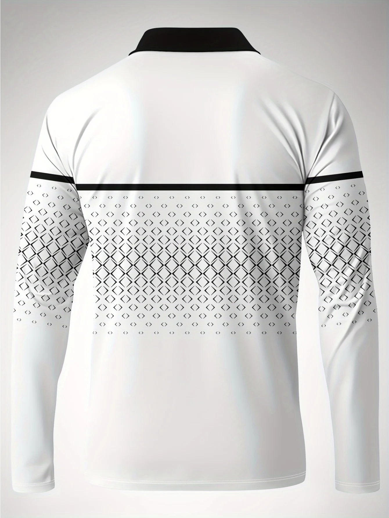 The new men's long-sleeved POLO shirt for Spring and Autumn 2025 features street fashion and comfort with 3D pattern printing