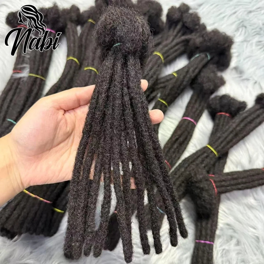 Nabi Original Dreadlocks Human Hair 6-20 inch 80 Strands Full-head Handmade Remy Human Hair Locs Extensions for Afro Men Women