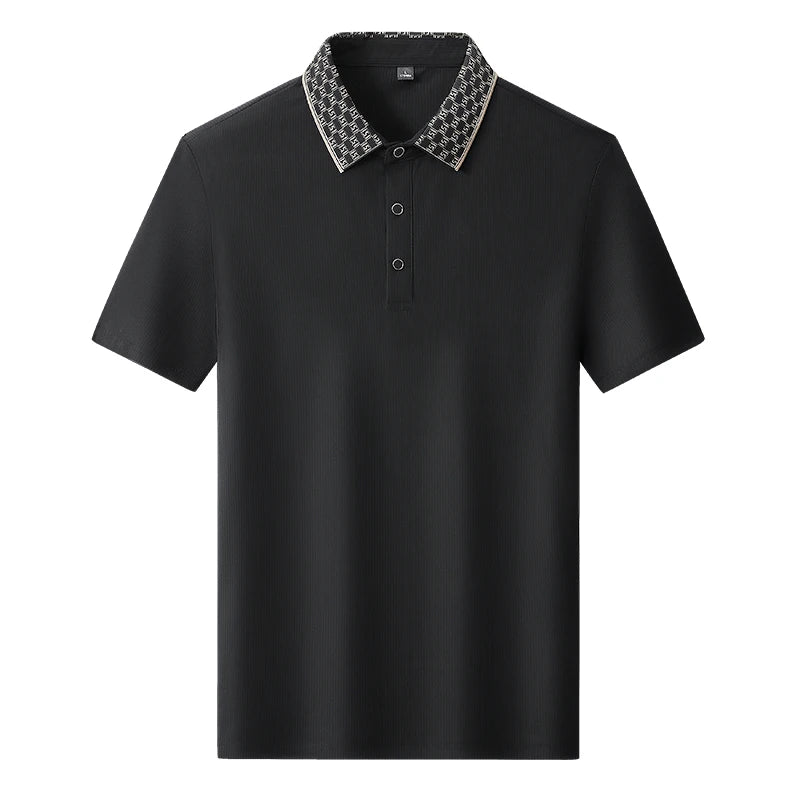 Polo Shirt Men 7xl 8xl 9xl Summer 2025 New High Quality Mens Short-Sleeved Polo Shirt Ice Silk Men's Business Casual Polo Shirt