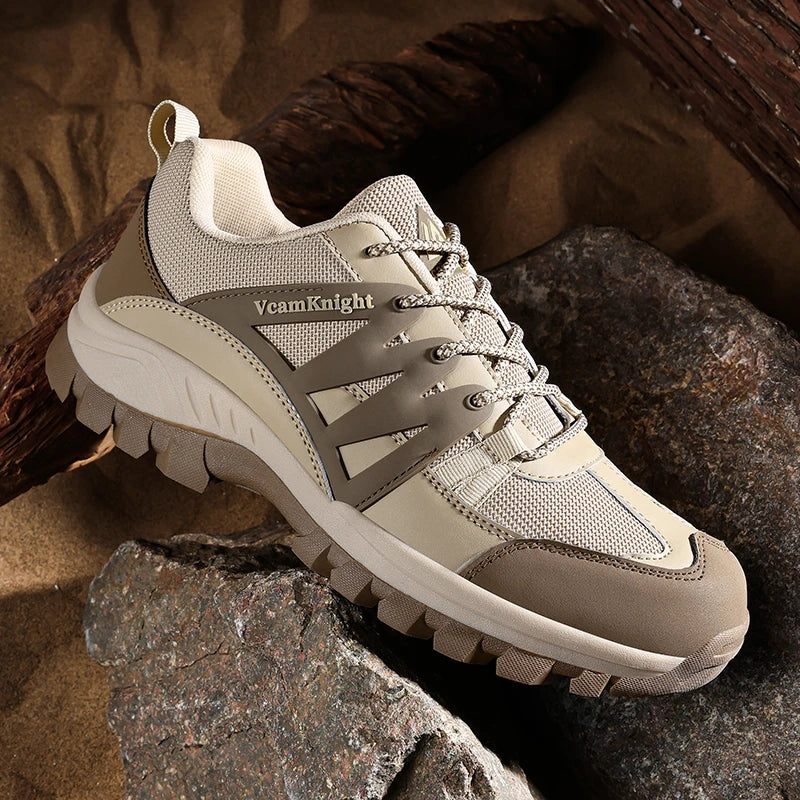 Men Casual Shoes Mountain Sneakers Antiskid Winter Fashion Leather Outdoor Off-Road Trail Running Footwear Low Top Spring Autumn
