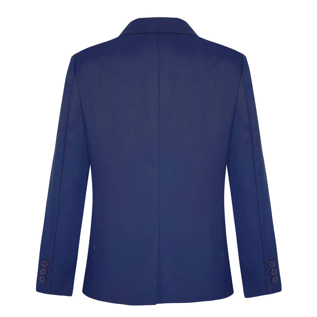 Boys Gentleman Blazer Notch Lapel Shoulder Pads Suit Coat Jacket Outerwear for Christmas Wedding Banquets Birthday Party Prom