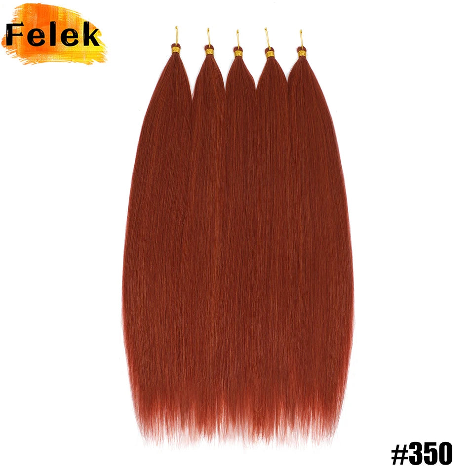 Synthetic Bone Straight Crochet Hair Extensions 30 Inch Hook Braids Ariel Straight Hair Weaving 1-3Pcs Purple Fake Hair Bundles