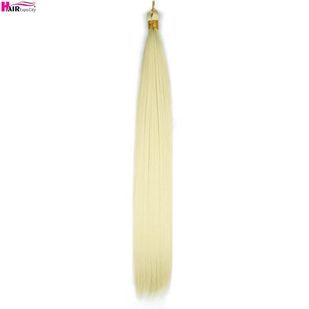 Bone Straight Braiding Hair 150g Silky Synthetic Hair For Box Braids Pre Stretched Ombre Crochet Braids Hair Extension