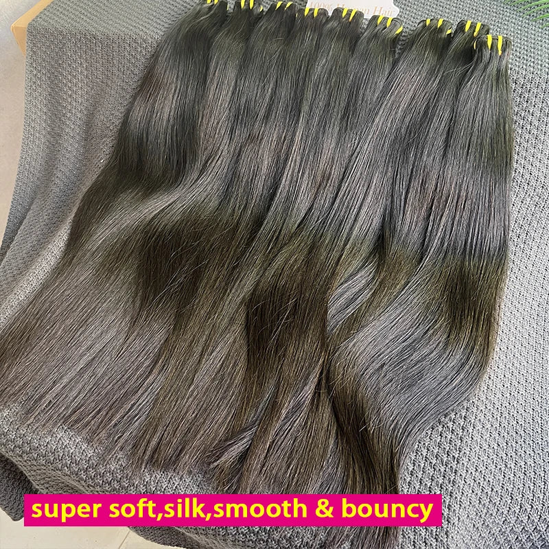 Vietnamese Bone Straight 100% Human Hair Bundles Unprocessed Raw Hair Extensions For Women Natural Color Double Weft 10-36inch