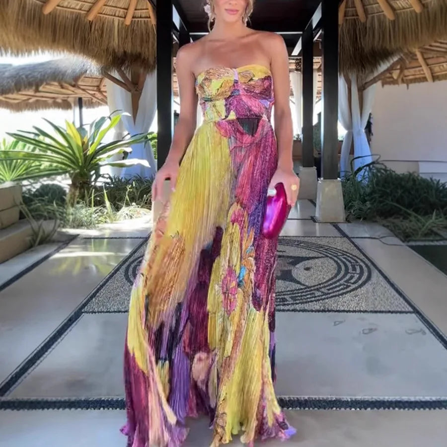 Shiny Sequin V Neck Maxi Dresses Women Elegant Slimming Backless Short Sleeved Long Dress Lady Gold Silver Party Evening Robes