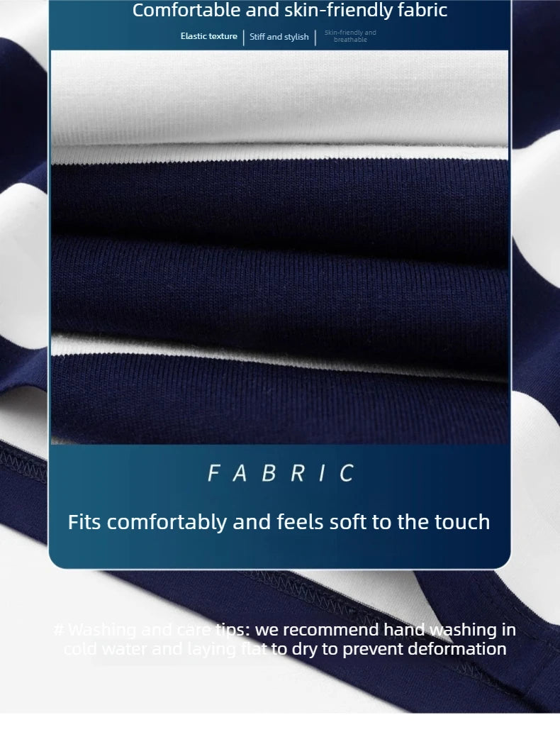 Polo Shirt Man Long Sleeve Cotton Casual Striped Polo Shirt Men Fashion Lapel Button Shirt Embroidery High Quality Breathable
