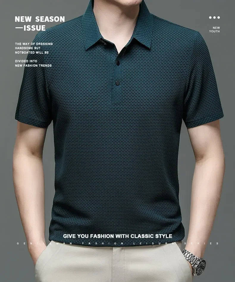 New men's short-sleeved polo shirt - fashionable, breathable and comfortable, suitable for summer wear