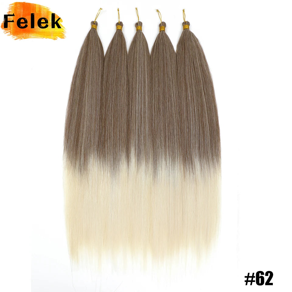 Synthetic Bone Straight Crochet Hair Extensions 30 Inch Hook Braids Ariel Straight Hair Weaving 1-3Pcs Purple Fake Hair Bundles