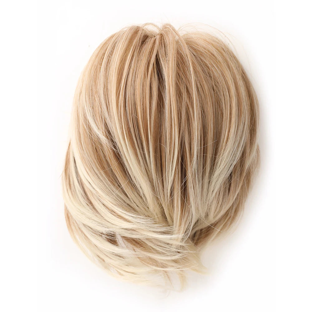 Short Ponytail Hair Bun Extensions Straight Hair Bun Synthetic Messy Bun Hairpieces Elastic Easy Scrunchies for Women
