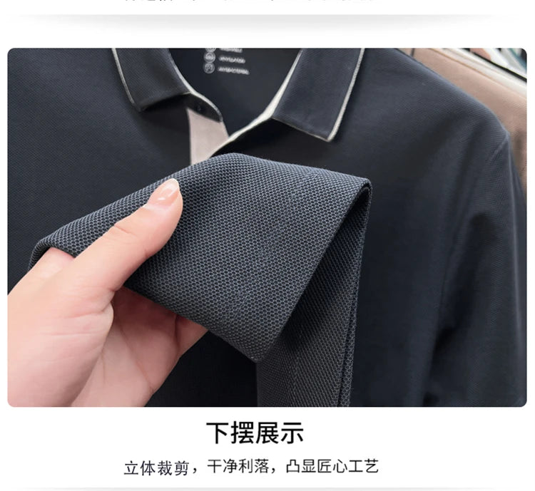 100% cotton high-end lapel comfortable short sleeved embroidered polo shirt for men's summer new fashion casual versatile top