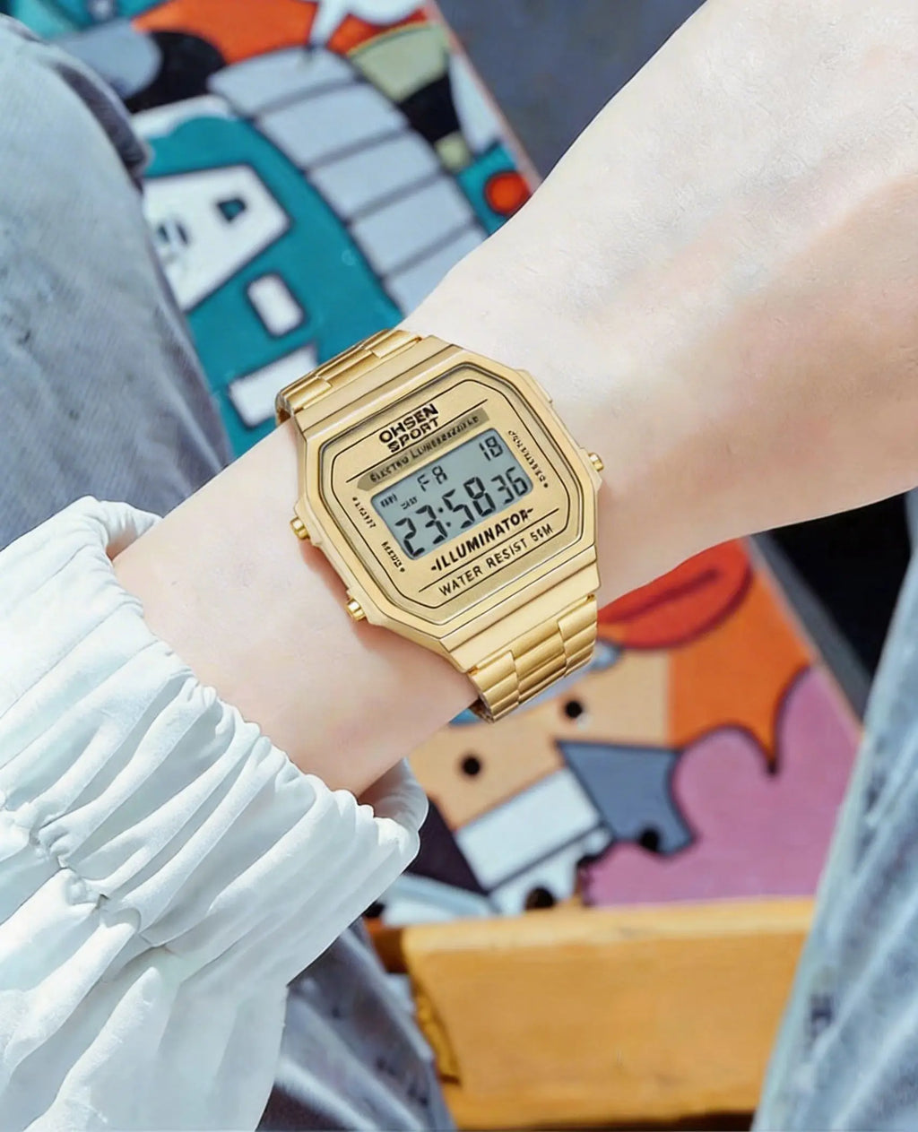 Digital Watches for Women Luxury Gold Ladies Sport Watch reloj mujer Stainless steel Electronic Watch Alarm Clocks Gifts