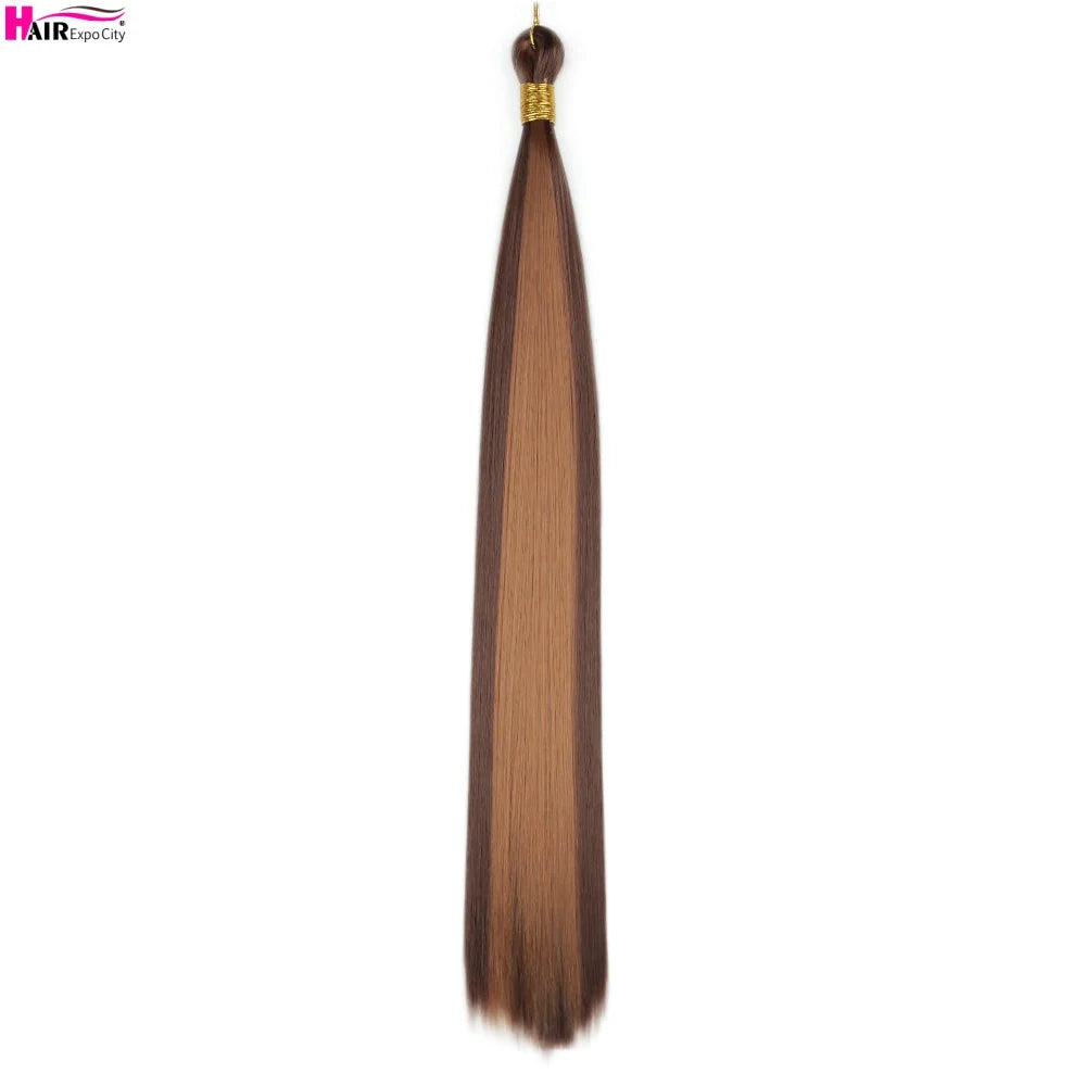 Bone Straight Braiding Hair 150g Silky Synthetic Hair For Box Braids Pre Stretched Ombre Crochet Braids Hair Extension