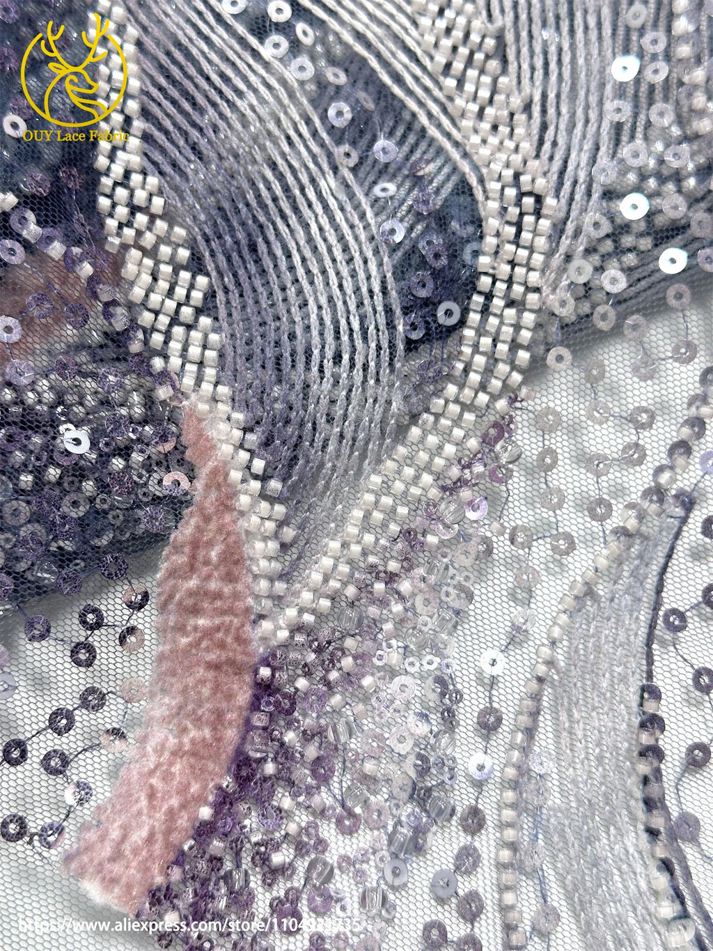 Latest French Ladies Party Evening Dresses Luxury Lace Fabrics High Quality African Groom Beaded Sequins Tulle Lace Fabrics