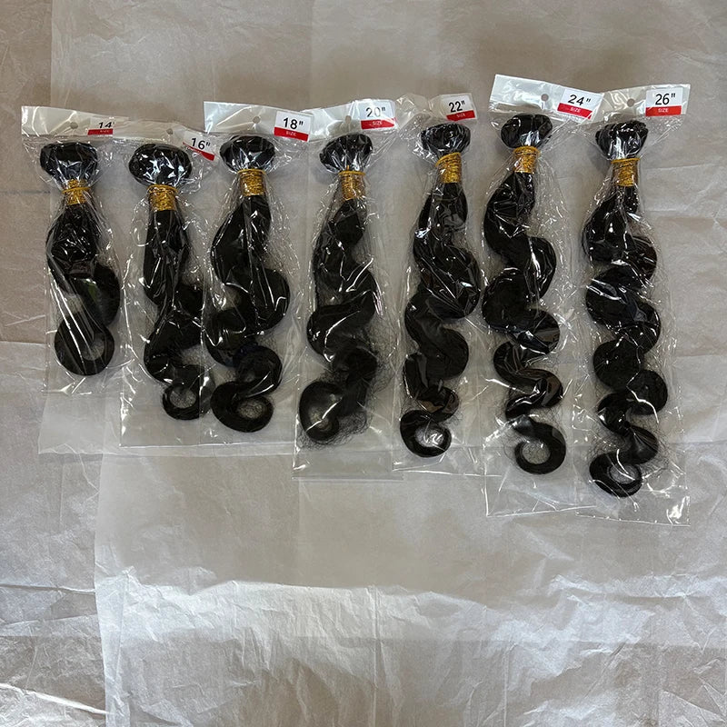 Body Wave Natural Color Human Hair Bundles Brazilian Hair Weavings Human Hair Bundles 1/3/4 Pieces For Women 22 24 26 inch