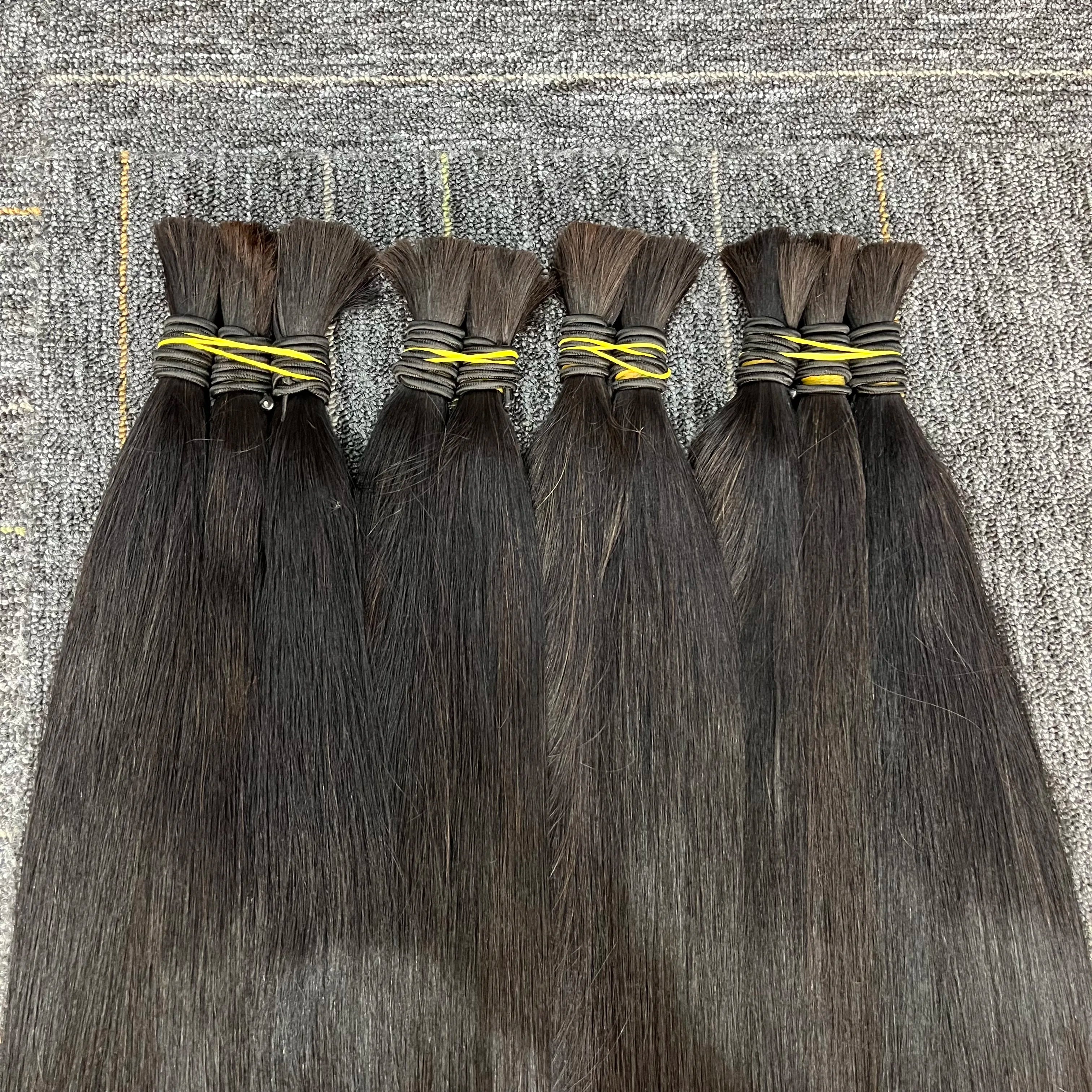 14A Bulk Human Hair Extensions bone Straight 100% Real Remy Highlights human hair braiding hair salon exclusive hair extensions