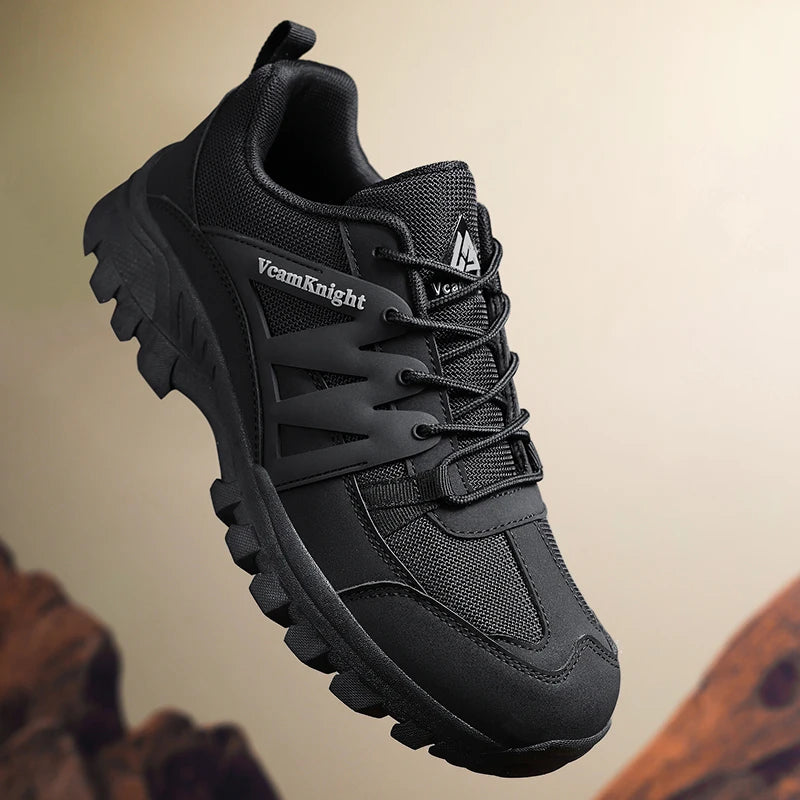 Men Casual Shoes Mountain Sneakers Antiskid Winter Fashion Leather Outdoor Off-Road Trail Running Footwear Low Top Spring Autumn