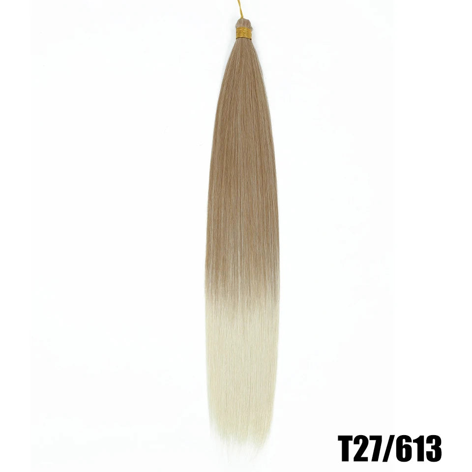 Synthetic Bone Straight Crochet Hair Extensions 30 Inch Hook Braids Ariel Straight Hair Weaving 1-3Pcs Purple Fake Hair Bundles