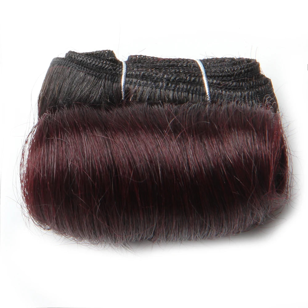 Brazilian Curly Hair Weave Bundles 100% Human Hair 4 Bundles Afro 1B 30 Blonde Human Hair Extension 5 5 6 7 Inches Short Hair
