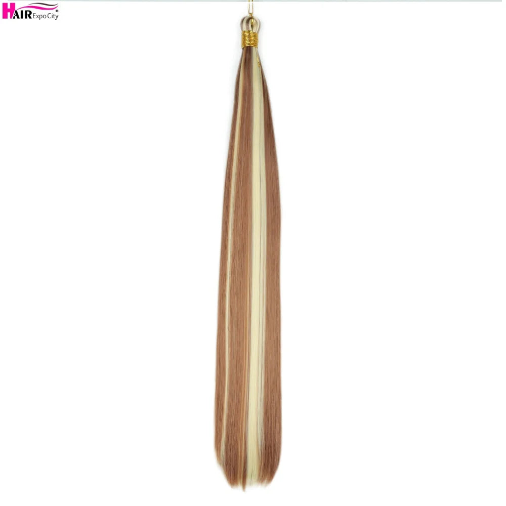 Bone Straight Braiding Hair 150g Silky Synthetic Hair For Box Braids Pre Stretched Ombre Crochet Braids Hair Extension