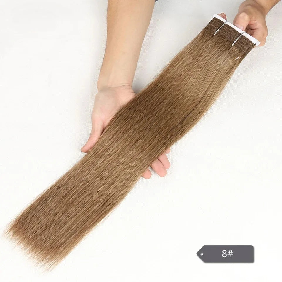 Debut Brazilian Straight Hair Double Drawn Natural Black Human Hair Weave Bundles Remy 27# 4# 6# 8# Blond 613 Human Hair Bundle