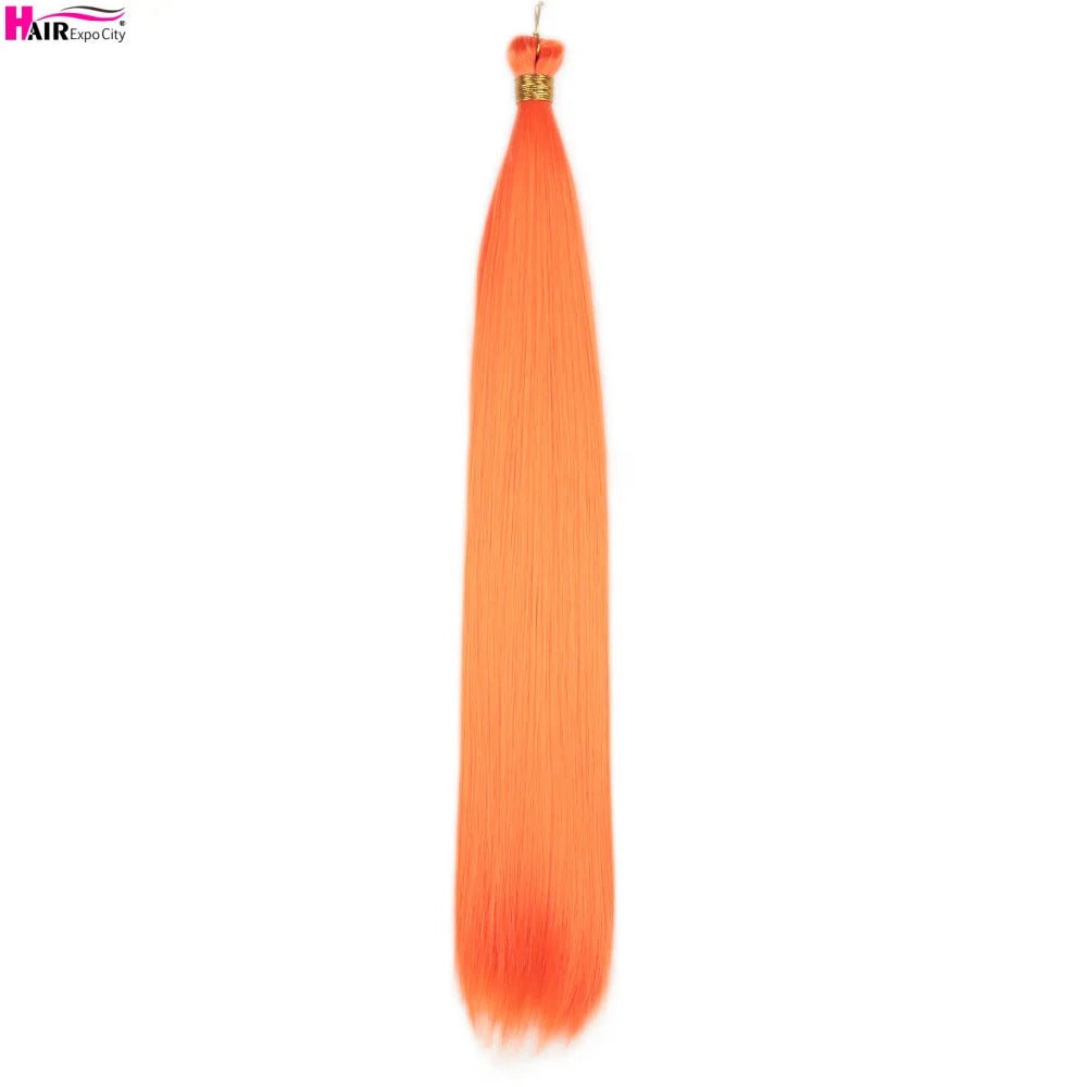 Bone Straight Braiding Hair 150g Silky Synthetic Hair For Box Braids Pre Stretched Ombre Crochet Braids Hair Extension