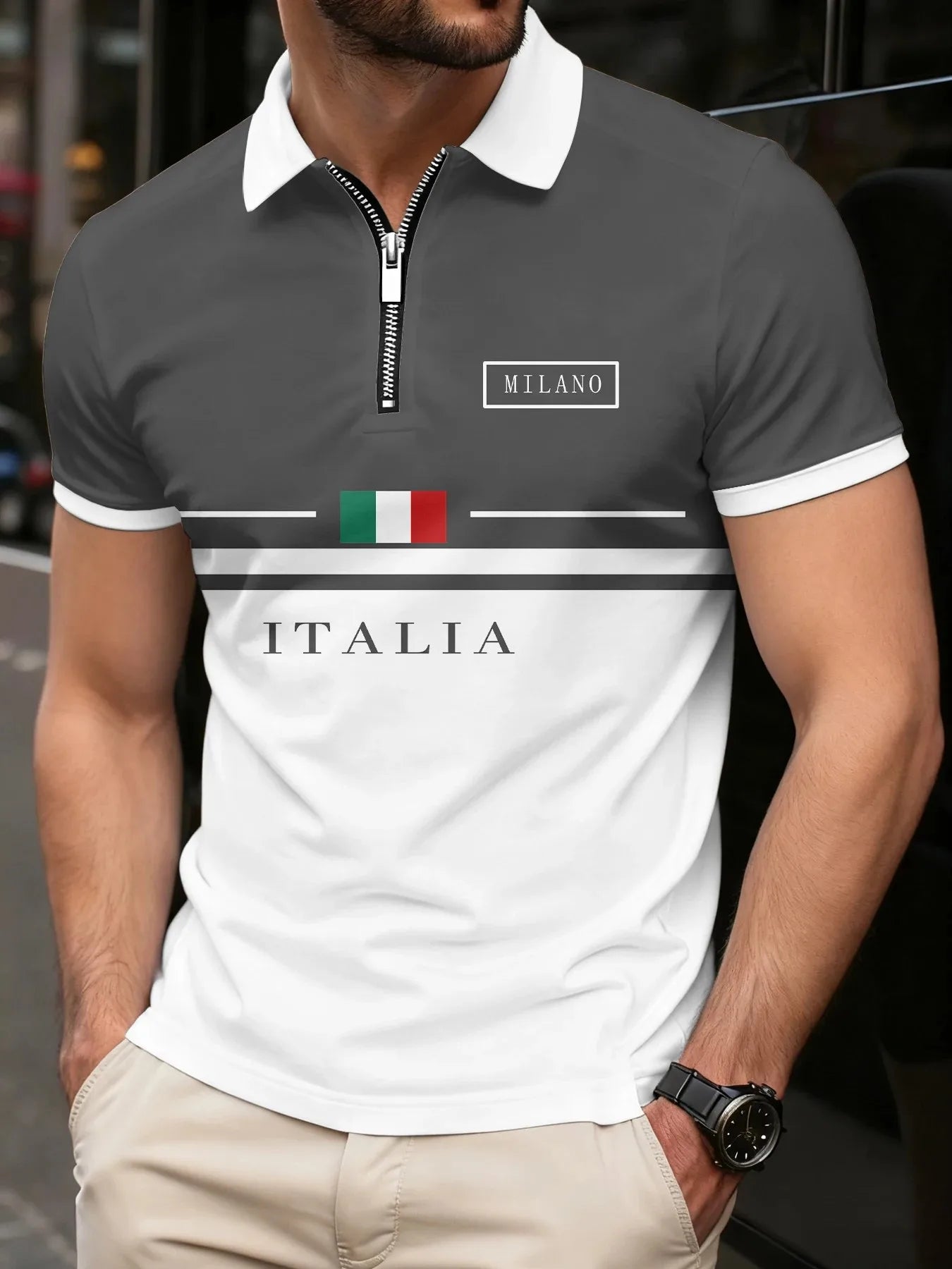 The new men's POLO shirt for summer 2025 is breathable lightweight casual and fashionable with letter prints