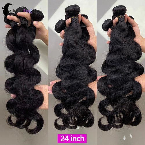 12A 24inch Body Wave Human Hair Bundles 100% Brazilian Raw Human Hair 1/3/4 Bundles for Women Thick Bundles 3 Days Delivery