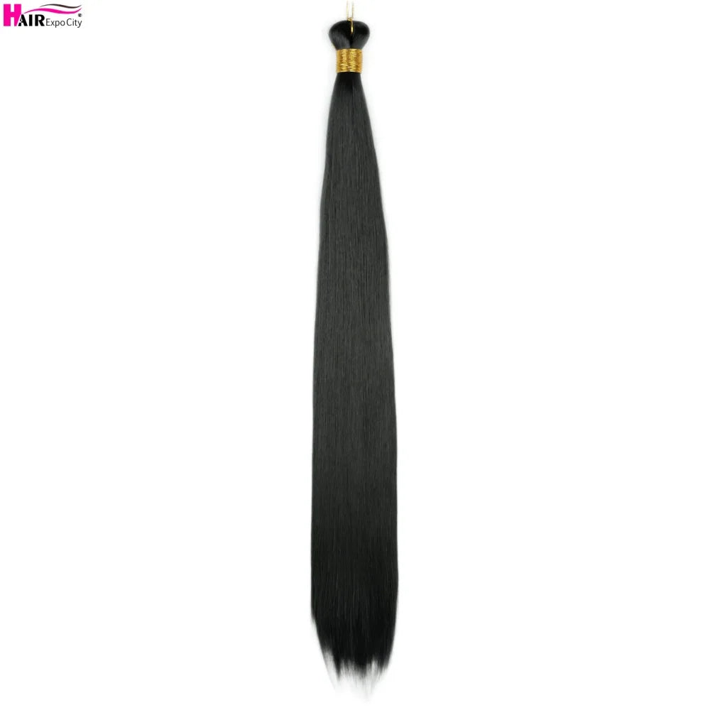 Bone Straight Braiding Hair 150g Silky Synthetic Hair For Box Braids Pre Stretched Ombre Crochet Braids Hair Extension