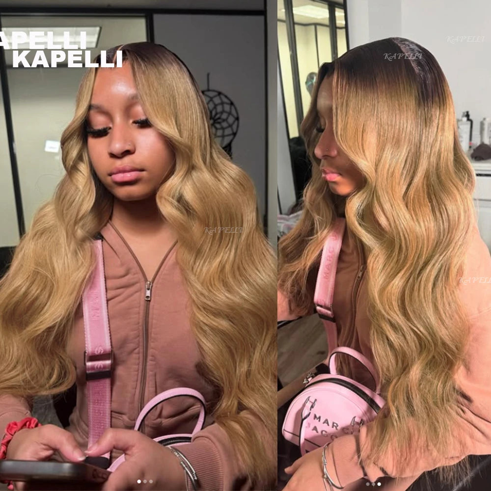 Honey Blonde Human Hair Bundles Body Wave Bundles Human Hair 1 3 4 Brazilian Human Hair Extensions 100% Remy Bundles Deal