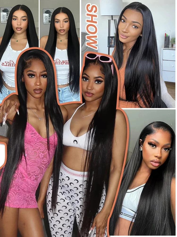 100% Real Human Hair Bone Straight Bundles 30 40 Inches Raw Hair 1 3 4 Bundles Brazilian Hair Weave Extensions For Black Women