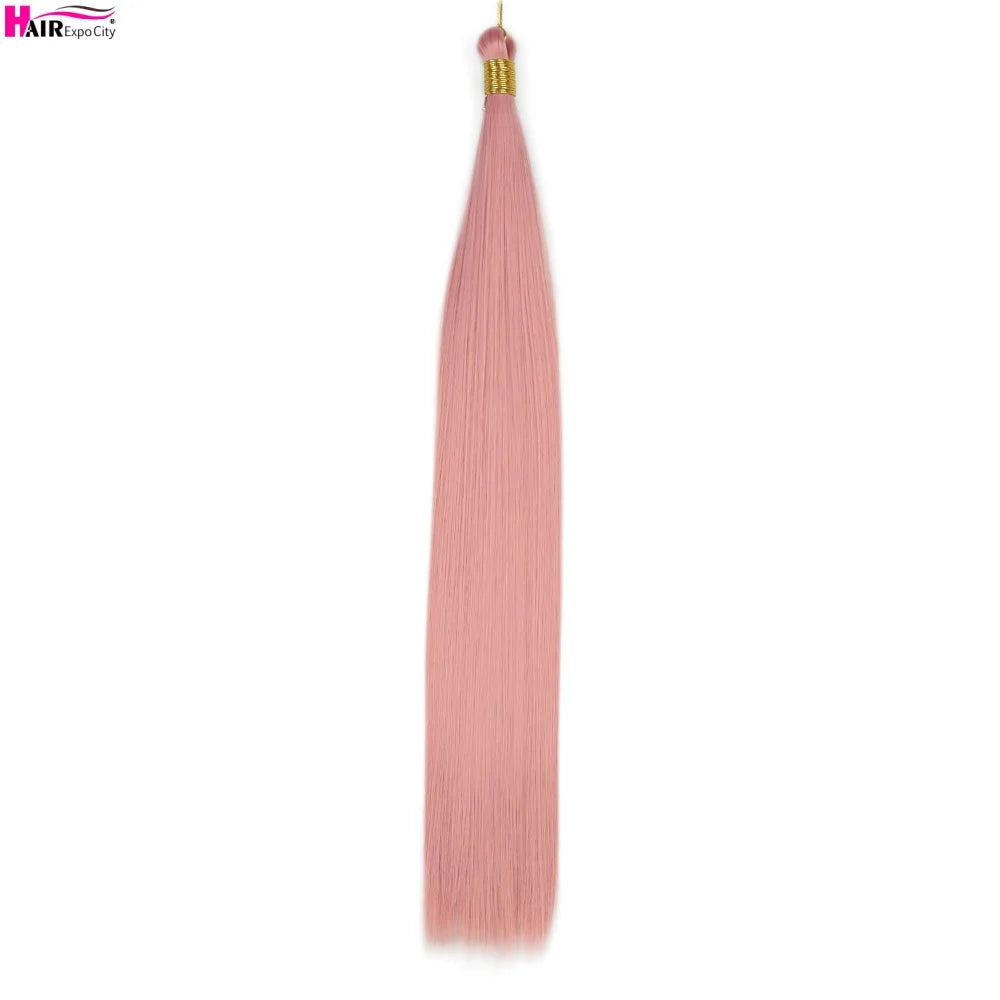 Bone Straight Braiding Hair 150g Silky Synthetic Hair For Box Braids Pre Stretched Ombre Crochet Braids Hair Extension