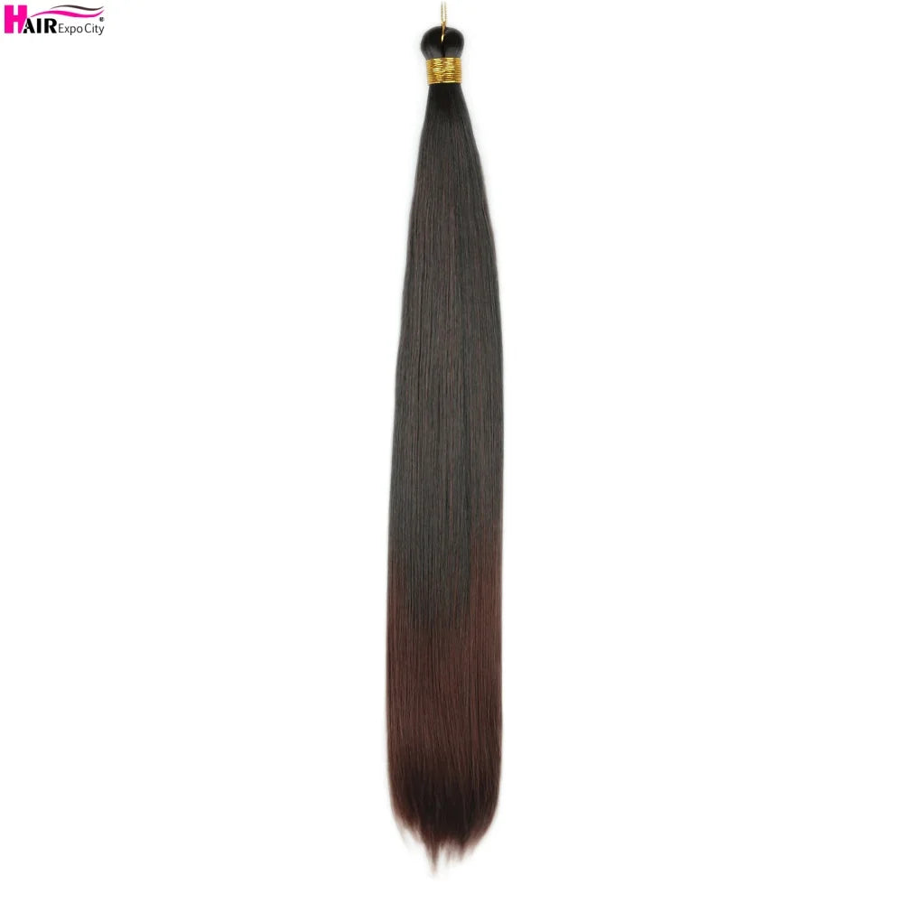 Bone Straight Braiding Hair 150g Silky Synthetic Hair For Box Braids Pre Stretched Ombre Crochet Braids Hair Extension