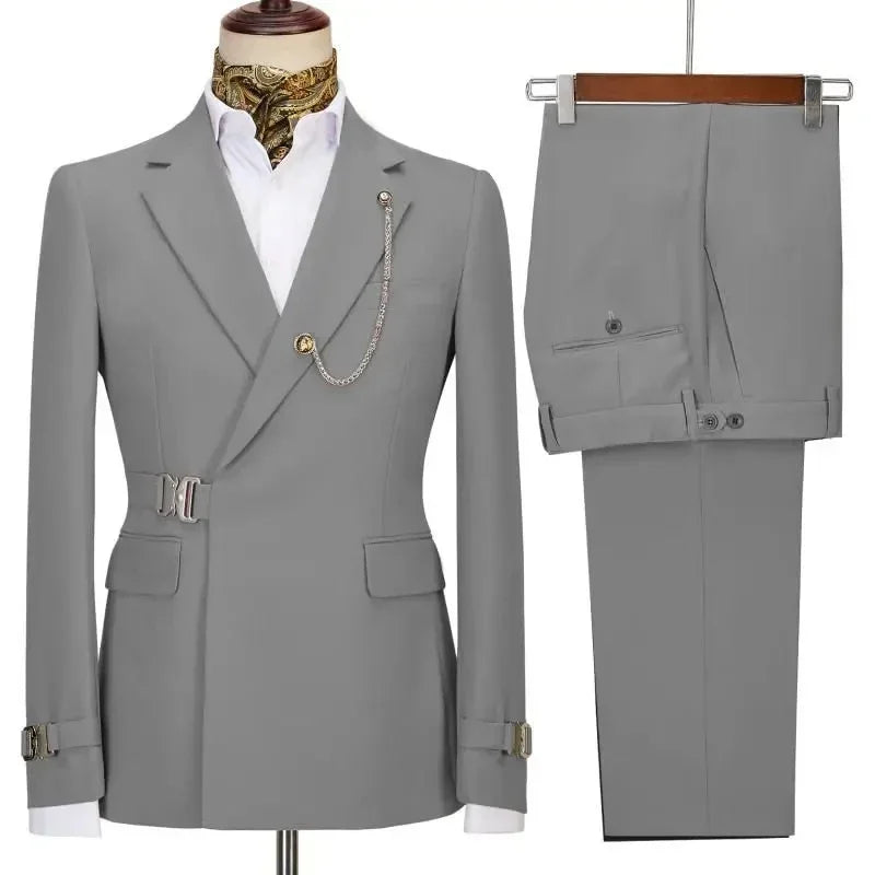 Men's Suits Blazer Pants for Men 2025 Jacket Italian Design Notched Lapel Party Wedding Slim Fit Costume Homme 2 Piece Clothing