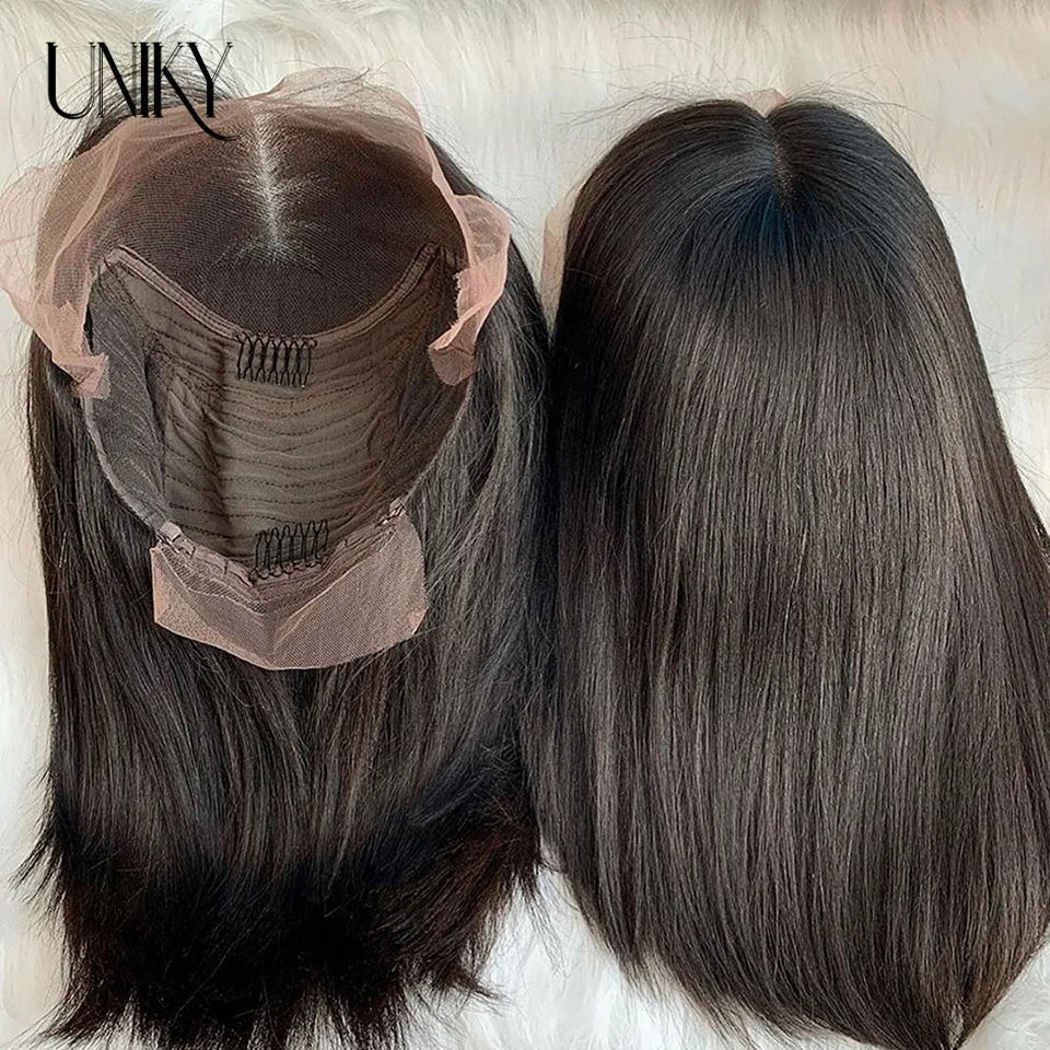 Brazilian Bone Straight Human Hair Wigs For Women 1B/99J Highlight Wig Human Hair bob Wig Straight13x4 Lace Frontal Short BobWig